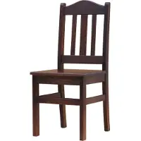 Koma Tools Silla de comedor, pino macizo, tono nogal, altura 96 cm