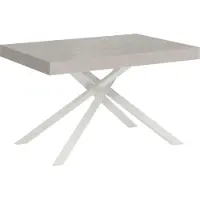 Ityhome - Mesa auxiliar extensible, 120/224 x 90 cm, modelo Karida, patas de madera en color blanco