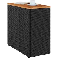 Syfax Mesa auxiliar de jardín con tablero de madera 58x27,5x55 cm