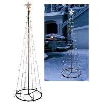 Spetebo Árbol de Navidad con luces LED - 240 cm - Cono decorativo iluminado con 140 LEDs - Para interior y exterior