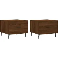 Syfax Mesas de centro 2 uds madera ingeniería marrón roble 50x50x40cm