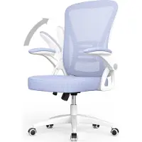 Bigzzia Silla de oficina - Asiento ergonómico - Sillón con reposabrazos abatibles hasta 90 grados - Soporte lumbar - Regulable en altura - Color morado