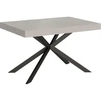 Ityhome - Mesa de comedor extensible, 140/244 x 90 cm, con patas de madera enrostrada "Plaker" y tablero en color gris antracita