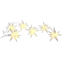 Spetebo Guirnalda de luces LED tridimensional con forma de estrella, con 6 luces LED - color blanco (150 cm) - funciona con pilas / con temporizador