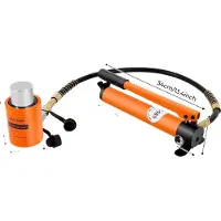 OEM Elevador hidráulico para cilindros, con una capacidad de carga de 20 toneladas, bomba hidráulica manual, color naranja