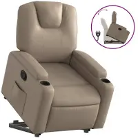 Sonstiges Sillón reclinable elevable cuero artificial color capuchino