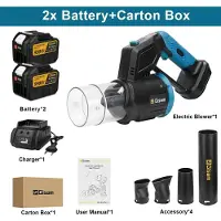 StarTech.com Soplador de hojas a batería - Soplador portátil - Motor sin escobillas - 35.000 RPM - Sin cable - Sistema de baterías de 18 V - Incluye 2 baterías