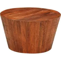 Syfax Mesa de centro de madera maciza de mango rugosa Ø 52x30 cm