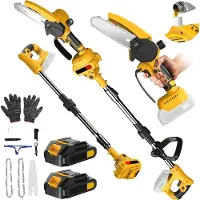 OEM Sierra de poda telescópica, con longitud ajustable, motor potente de 500W, e incluye 2 baterías