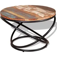 Syfax Mesa de centro de madera maciza reciclada 60x60x40 cm