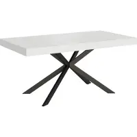 Ityhome - Mesa auxiliar extensible, 180/440 x 90 cm, modelo Plaker, madera de fresno blanca, patas grises antracita
