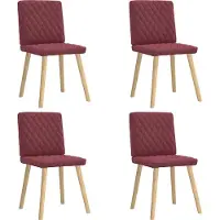 Syfax Sillas de comedor 4 unidades tela rojo tinto