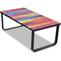 Syfax Mesa de centro con superficie con estampado de arco iris
