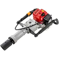 OEM Taladro de gasolina de 1900 W, 52 cm³, con sistema de amortiguación de impactos, 2 brocas de 55–70 mm, taladro profesional para cercas y viñedos, color rojo/