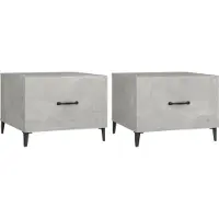 Syfax Mesa de centro patas de metal 2 uds gris hormigón 50x50x40 cm
