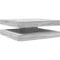 Syfax Mesa de centro giratoria 360 grados gris Sonoma 90x90x34,5 cm