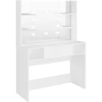 Syfax Tocador de maquillaje con luces LED MDF blanco 100x40x135 cm