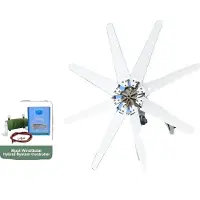 OEM Generador eólico, potencia máxima de 3000W, diseño de 8 aspas, panel de control híbrido LCD, 3000W, 24V
