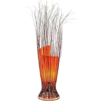 SIMANDRA Lámpara decorativa, lámpara de ambiente, lámpara asiática, lámpara de pie, lámpara de mesa, lámpara de escritorio, estilo Bali, Asia, ramas, 80 cm, color naranja