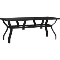 Syfax Mesa de jardín acero y vidrio negro 180x80x70 cm