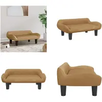vidaXL Cama para perros, color marrón, 70x40x24 cm, terciopelo - Cama para perros - Camas para perros - Sofá para perros - Sofá para mascotas