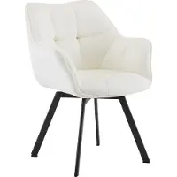 CLP Silla de comedor Jordi, tapizada en terciopelo, color crema