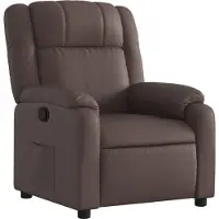 Syfax Sillón reclinable de cuero sintético marrón