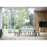 Itamoby - Mesa de comedor extensible, 200/304 x 90 cm, diseño Rio, roble blanco, patas grises