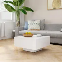 Prolenta Maison Exclusive - Mesa de centro blanca, 60x60x31,5 cm, fabricada en material de madera
