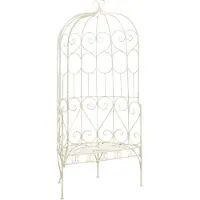 The Living Store Banco de jardín "", 95 cm, hierro, estilo antiguo, color blanco