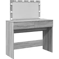 Syfax Tocador con luces LED color gris Sonoma 100x40x120 cm