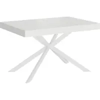 Ityhome - Mesa de tocador extensible, 130/234 x 90 cm, modelo Plaker, madera de fresno blanca, patas de mesa blancas