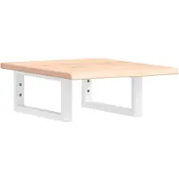 Syfax Estante de lavabo de pared de acero y madera maciza de roble