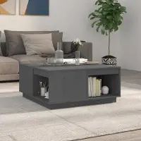 Prolenta Maison Exclusive - Mesa de centro gris, 80x81x36,5 cm, madera maciza de pino