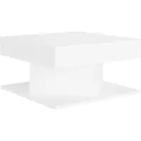 Syfax Mesa de centro madera contrachapada blanco 57x57x30 cm