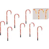 Spetebo Bastones de caramelo con 7 luces LED - Juego de 8 unidades - Temporizador / 8 funciones
