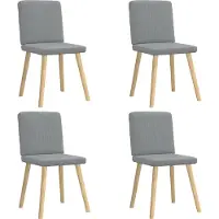 Syfax Sillas de comedor 4 unidades tela gris claro