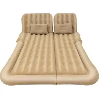 StarTech.com Colchón inflable universal para el asiento trasero del coche, juego inflable, con revestimiento de vellón, plegable, con bomba y almohada, color beige