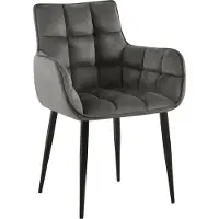 CLP Silla Tirana, tapizada en terciopelo, color gris oscuro