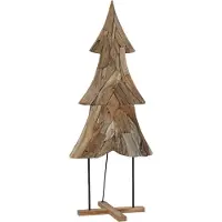 Syfax Árbol de Navidad Marrón 181,5 cm Madera de teca maciza