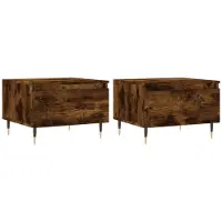 Syfax Mesas centro 2 uds madera ingeniería roble ahumado 50x46x35 cm