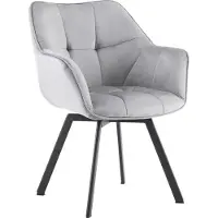 CLP Silla de comedor Jordi, tapizada en terciopelo, color gris oscuro