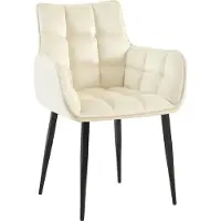 CLP Sillón Tirana, tapizado en terciopelo, color crema