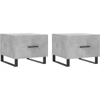 Syfax Mesa de centro 2 uds madera ingeniería gris hormigón 50x50x40cm