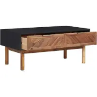 Syfax Mesa de centro de madera maciza de acacia y MDF 90x50x40 cm