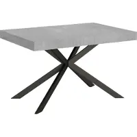 Ityhome - Mesa de comedor extensible, 130/234 x 90 cm, modelo Plaker, patas de cemento en color gris antracita