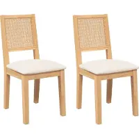 Syfax Sillas de comedor con cojines 2 uds madera maciza caucho