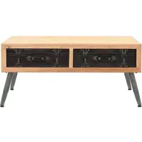 Syfax Mesa de centro de madera maciza de abeto 115x55x50 cm