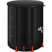 StarTech.com Regentonne / Depósito de agua de lluvia - Depósito plegable para agua de lluvia - Capacidad: 201 litros - Fabricado en PVC 1000D - Con grifo - Con sistema de desbordamiento - Portátil - Color negro