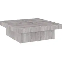 Syfax Mesa de centro madera contrachapada gris Sonoma 90x90x28 cm